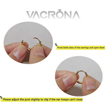 Cubic Zirconia Huggie Earrings 14k Gold Plated Tiny Earrings Small Huggie Hoop Earrings Simple Lightweight Hoops Gift for Women - color: Open hoop