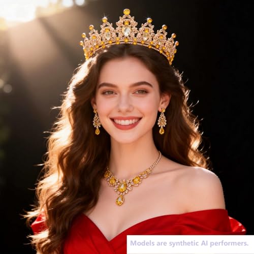 Kamirola - Queen Crown and Tiaras Princess Crown for Women Crystal Headbands for Bridal, Princess for Wedding and Party - color: KC gold