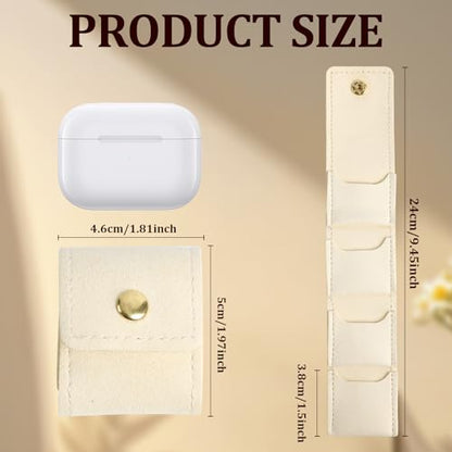 3PCS Mini Travel Jewelry Bag, Mini Travel Jewelry Roll Bag with Buckle, Small Jewelry Travel Case, Portable Foldable Travel Jewelry Organizer Case, Small Jewelry Box for Earrings, Rings, Necklaces