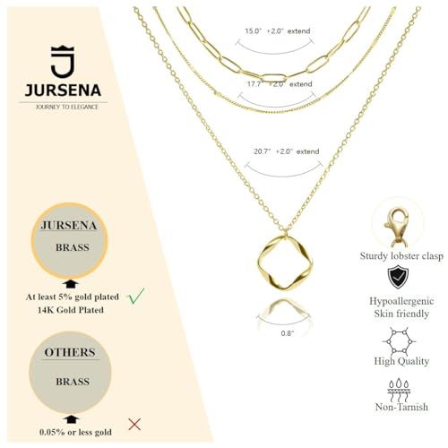 Layered Necklaces for Women | 14K Gold Plated Stackable Choker Necklace Set - Dainty Jewelry Gift - style: 3PCS-Gold twist circle layered necklaces