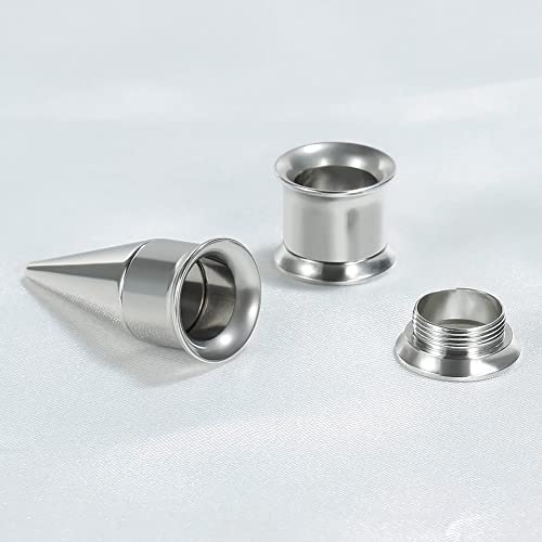 36PCS Ear Gauge Stretching Kit Stainless Steel Double Flare Alloy Tapers 3 In 1 Plugs Set Eyelet 14G-00G - color: (1.6-10mm)-Silver-Flare
