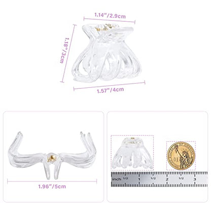 YOHAMA 10pcs Clear Medium Small Octopus Claw Clips Women Thin to Thick Hair | Durable Jaw Clamp Styling Small Pony, Hold Half Bun Tightly, Non-Pulling or Snagging, Multifunction, Clamp Gift - color: B-Clear