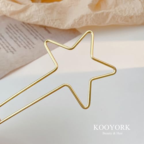 Retro Hair Pins, U-Shaped Hair Sticks, Heart Styling Hair Forks - Simple Metal Heart and Star Design Hairpins for Women and Girls 2Pack