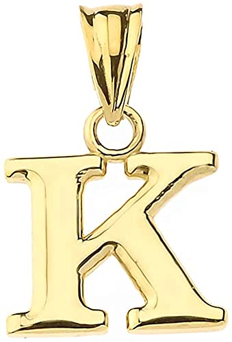 10K Yellow Gold Fine Mini Dangling Initial A-Z Charm 1/2" Pendant - Choice of Initial Letter - style: Letter K Initial Charm