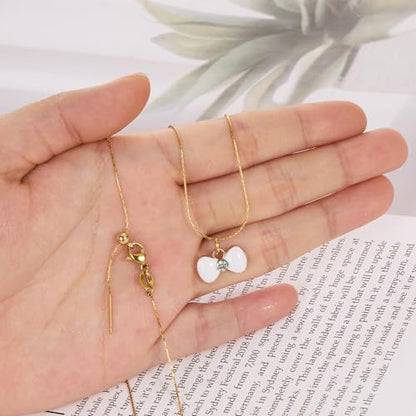 Crisjanggo 10 Pack 20 Inches Gold Adjustable Thin Necklace Chain Bulk for Jewelry Making Gold Plated Stainless Steel Chains with Lobster Clasps for Women - color: Gold Circle