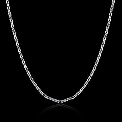 Cutesmile Fashion Jewelry 18k Gold/Rose Gold/White Gold 1.5mm Rolo Adjustable Chain Crafted Necklace (White Gold) - color: White Gold