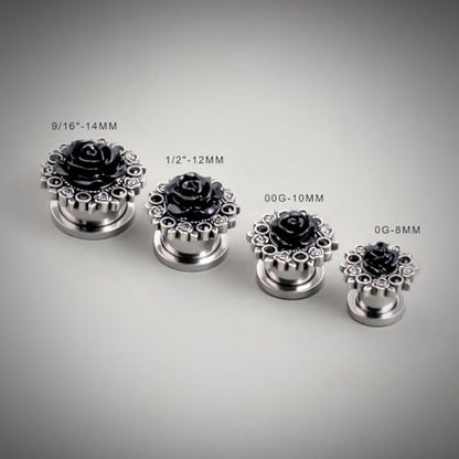 Stainless Steel Ear Gauges Flesh Tunnels, Scew Back Gold Color Kompass Plugs, Upgrade Earrings Stretchers. - size: 14 mm