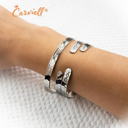 Bracelet - Gifts for Women – Inspirational, Friendships, Love, Mom, Daughters, Sisters, Christian, Graduations, Memorials & Wedding Gifts – 100+ Phrases – Stainless Steel, Gift Ready - color: AUNT NIECE Gift - Side by side or miles apart, an aunt and niec