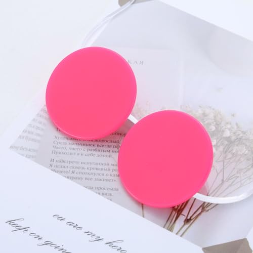Acrylic Large Round Earrings Tortoise Shell Resin Big Circle Earrings Brown Acrylic Leopard Studs Large Round Disc Studs Jewelry for Women - color: Pink