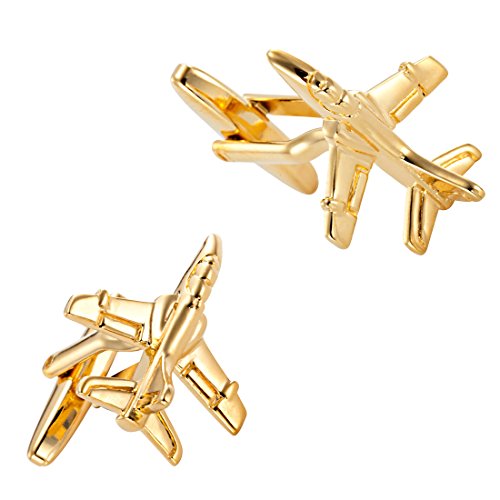 Urban Jewelry Cufflinks for Men, Stainless Steel Tuxedo Shirt Accessories – Black, Silver, Gold Cuff Links for Wedding, Business, Gifts for Father, Husband, Boyfriend, Son - style: Jet Airplane Style