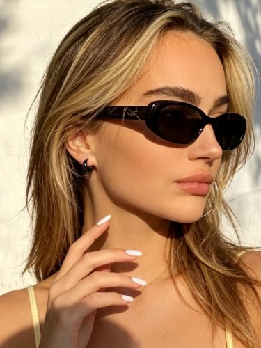 Bestyle Gold Huggies Earrings for Women Hypoallergenic 925 Sterling Silver Post Huggie Hoop Earrings Thick Lightweight Small Hoop Earrings 8/10/12/14mm - color: Black, size: 10mm