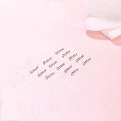 20G Nose Studs Rings Surgical Steel Austrian Crystal Nose Rings | Hypoallergenic,Nose Studs,316L Stainless Steel,Cartilage Earrings,Lip,Helix,Piercing Jewelry for Women,12Pcs 1.5mm