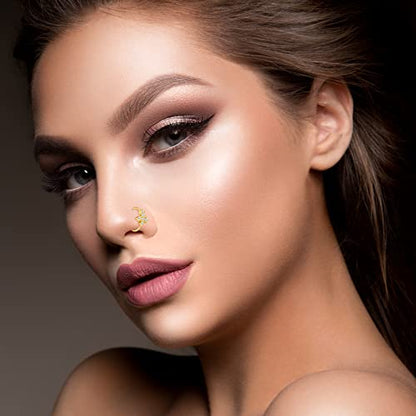 27-60 Pcs Nose Rings for Women Nose Piercing Jewelry Silver Nose Rings Studs 20G Surgical Nose Rings Hoops Nose Rings L Shaped Studs Screw Stainless Steel Nose Piercings for Women Men - color: gold-20G-14 pcs