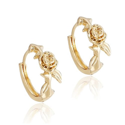 Shiny Gold Butterfly Earrings for Women | 14K Real Gold Plated Butterfly Earrings for Women, Dainty & Trendy Butterfly Stud Earrings for Fashion Jewelry Gifts - color: Rose