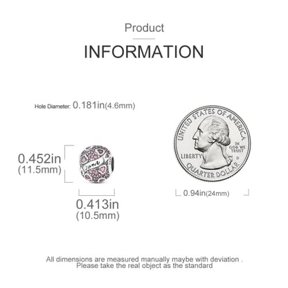 MULA Birthstone Charms 925 Sterling Silver for Bracelets and Necklaces | Dangle Pendants Beads With 5A Cubic Zirconia - Happy Birthday Mothers Day Jewelry - color: June Birthstone