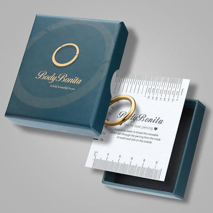 4/5/8 pcs 16G/18G/20G 316L Surgical Steel Hinged Nose Rings Hoops Lip Septum Rings Helix Conch Rook Cartilage Tragus Earrings Piercing Jewelry Black Silver Gold Plated Nose Rings Women Men - color: Gold - 16G (6mm-12mm) - 8PCs