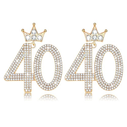 Birthday Earrings for Women Happy Birthdays Earrings Statement Cake Champagne Bottle Earring Happy Birthdays Dangle Earring Birthday Gifts Party Favors - color: Crystal 40