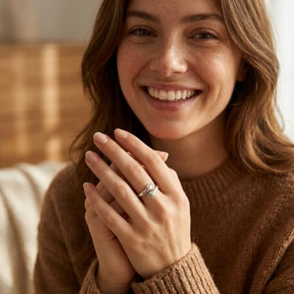 Sterling Silver Hug Ring for Women Teen Girls Adjustable Love Promise Ring Inspirational Open Rings Mothers Day Birthday Gift for Daughter Granddaughter Mom Wife Best Friend - color: Silver / Granddaughter Gift(Beautiful g***s,you can do amazing things)