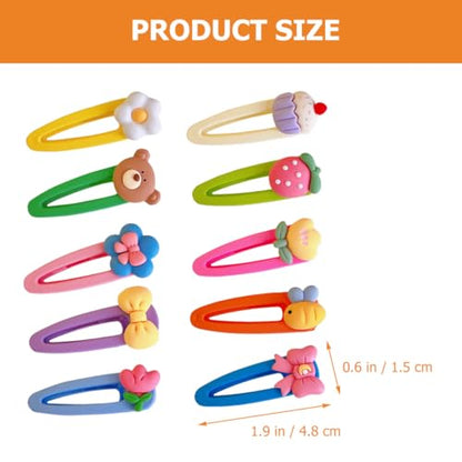 10pcs Hair Clips Cartoon Fruit Hairpins Set for Kawaii Hair Accessories Mixed Styles Style