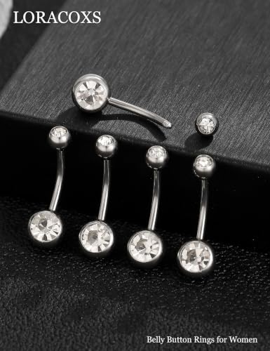 Long Belly Button Rings, Navel Piercing Jewelry for Women | 16mm 14mm 12mm 10mm 8mm Stainless Steel Extral Long Bar 14G - size: 12MM