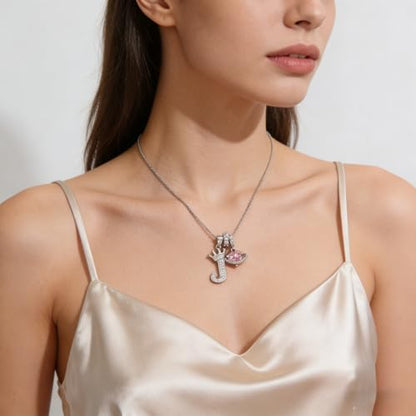 18K Gold & Silver Plated Initial Necklaces for Women - color: J-Silver