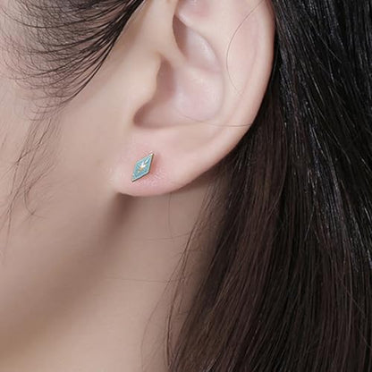 Square Stud Earrings for Women Boho Starburst Screw Back Earrings Geometric Flatback Cartilage Helix Earring 14K Gold Plated Hypoallergenic Jewelry Accessories for Party Outfits Trendy Jewelry Gifts - color: E-boho earrings