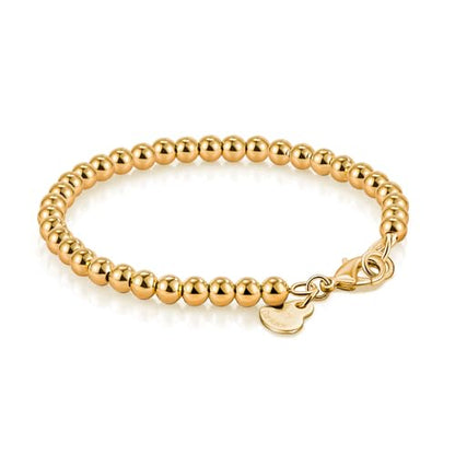 H&Beautimer 925 Sterling Silver 4-10MM Ball Chain Bracelet For Women's - Italian Handmade Bead Chain Bracelet 5''5.7''6.3''6.7''7.5''8''8.3''8.5''9 Inch Rose Gold Party Jewelry - color: 4MM Gold, size: 6.7 inches
