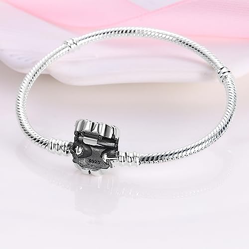 KUNSIR 925 Sterling Silver Snake Chain Bracelet Basic Charm Bracelets with 5A Cubic Zirconia for Women Teen