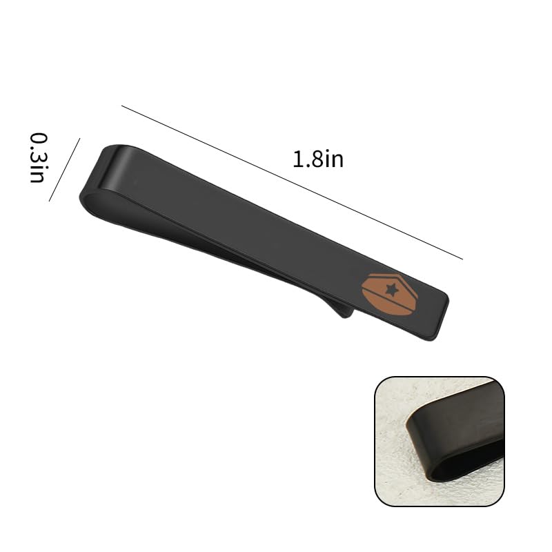 Mens Airplane Tie Clip for Boyfriend Husband Son Flight Attendant Accessories for Men - style: Black Police