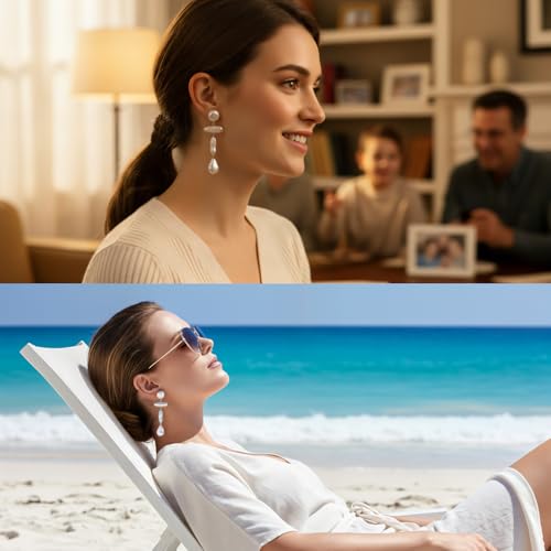 Statement Pearl Dangle Earrings,Gold and Large Pearl,Luxury Chandelier Organic Style Earrings - color: A gold and white