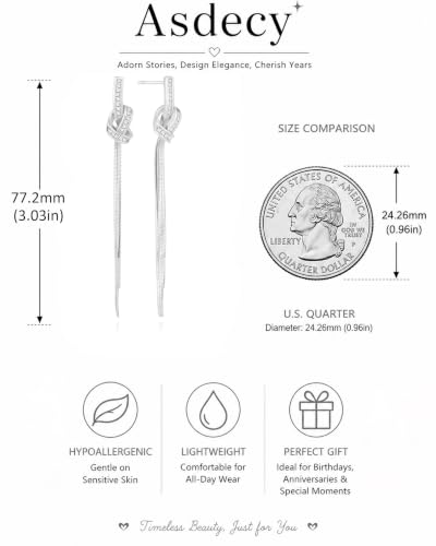14K Gold Plated/Sterling Silver CZ Pearl Drop Dangle Earrings for Women - color: Gold-Tassel Chain CZ