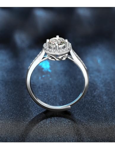 1CT/2CT Queen series moissanite ring, Adjustable rings for women, 925 Sterling Silver Open Band, D-Color VVS1 Sparkling Stone, Luxury Diamond Alternative - style: Queen 2 Series, 2CT