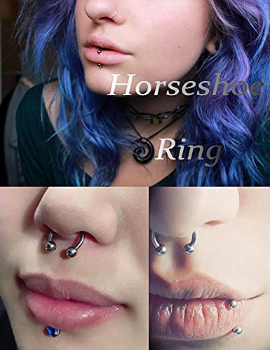 12G & 16G Septum Rings - Surgical Steel Septum Piercing Jewelry Horseshoe & Snake Bite Rings, Daith Rook Earrings for Women & Men - color: 12G 14MM
