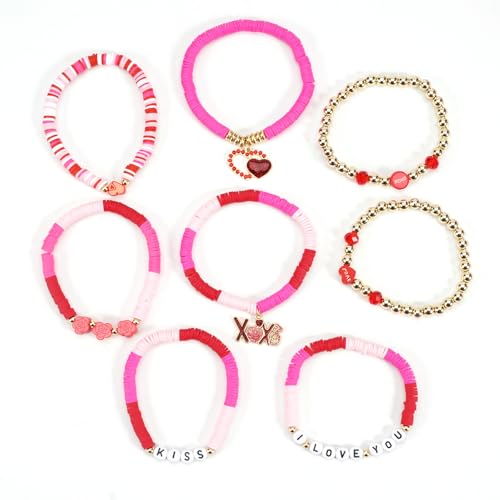 Twinfree Bohemia Beaded Bracelet for Women, Polymer Clay Stretch Bracelets - color: color 55