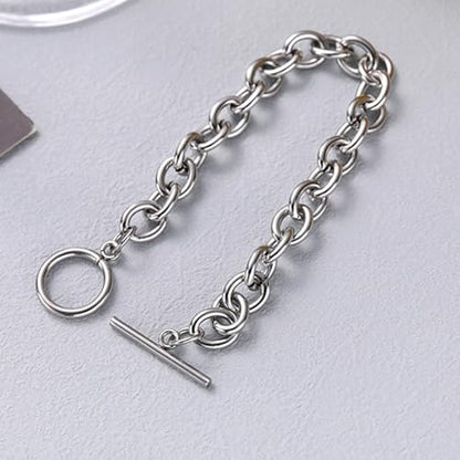 925 Sterling Silver Plated Heart Charm Bracelet for Women - Dainty Chain Love Gift Idea - style: Style1
