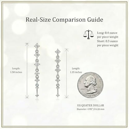 Sonateomber Gold Silver Pearl Rhinestone Dangle Earrings for Women, Elegant CZ Leaf Butterfly Bridal Earings Prom Wedding Fashion Jewelry Gift - color: Double Silver
