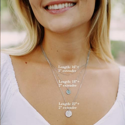 Layered Necklaces for Women - 14K Dainty Gold Plated Layering Chokers Necklaces Set Multilayer Delicate Necklace Trendy Adjustable Long Layered Necklaces for Women - style: 02 White Gold-Plated Disc Necklace