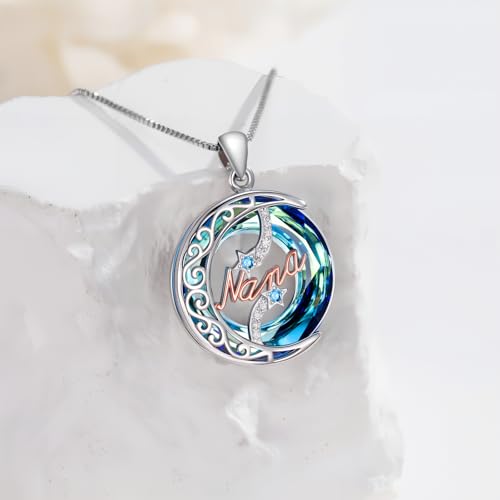 925 Sterling Silver Necklace Gifts for Women Crystal/Opal Jewelry Pendant Christmas Birthday Gift - style: Crystal-Nana