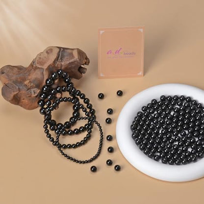 AD Beads Handmade Gemstone Stretch Elastic Bracelet Crystal Healing Reiki Nature's Beauty and Spiritual Essence Unisex (6mm, Black Onyx) - color: Black Onyx, size: 6mm