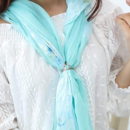 Tricyclic Round Scarf Silk Scarf Clip Three Rings Buckle