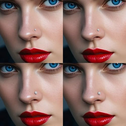 Stainless Steel 20G 18G Nose Rings Hoop and Nose Studs Sets Piercings Jewelry for Women and Men Hinged Clicker Segment Nose Rings Hoop Helix Cartilage Daith Tragus Sleeper Earrings
