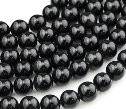 Zenkeeper About 180 Pcs Black Obsidian Beads for Jewelry Making 4 MM Black Obsidian Gemstones Loose Stone Beads - color: Black Obsidian, size: 4MM, about 180pcs