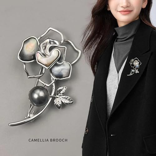 SYWDUDUCLT Fashion Elegant Brooches for Women Brooch, Suitable For Party And Daily Wear On Many Occasions - style: Rose-Grey