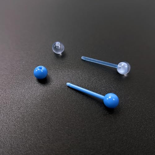 48Pcs 14G Flexible Acrylic Straight Tongue Barbell Candy Color Tongue Piercing Jewelry for Women Men 16mm Bar