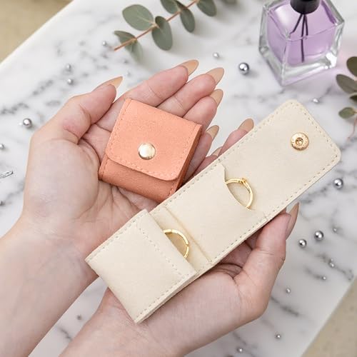 3PCS Mini Travel Jewelry Bag, Mini Travel Jewelry Roll Bag with Buckle, Small Jewelry Travel Case, Portable Foldable Travel Jewelry Organizer Case, Small Jewelry Box for Earrings, Rings, Necklaces