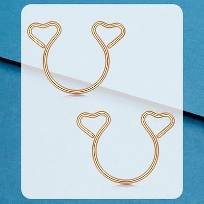 Longita Rose Gold Fake Nipple Rings Non Piercing Nipple Jewelry for Women Adjustable Cute Heart no Piercing Faux Body Jewelry for Women Men Sexy Valentine's Day 1pair