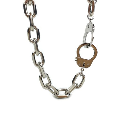 Succuba Stainless Steel Handcuff Choker Necklace Chain Pendant Choker Collar Necklace for Women and Men from 16 to 24 Inches with Box - color: B, size: 18 Inches
