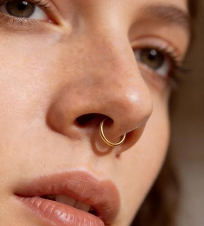 Rook Eyebrow Piercing Jewelry Surgical Stainless Steel Vertical Labret Lip Jewelry Gold Silver 16G Curved Barbell Cartilage Helix Conch Tragus Daith Hoop Earrings for Women - color: Gold Tone