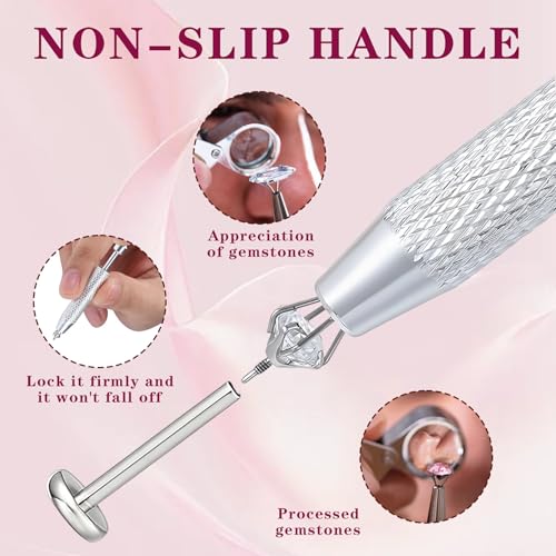 Piercing Tapered Ball Grabbing Tool for Jewelry Replacement - 14G 16G 18G 20G Stainless Steel Flat Back Earring Applicator Tool Threaded, Internal Threaded, External Threaded Body Piercing Insertion Needle Kit for Ear/Nose/Navel/Nipple/Lip/Eyebrow/Tongue