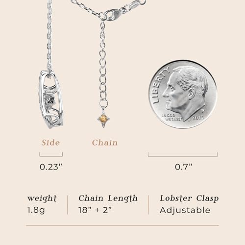 ARINZA Moissanite Necklace for Women, 1 Ct 925 Sterling Silver Dancing Stone Pendant, 18+2 Inch Chain, Valentine’s Day Christmas Gift for Her, Wife, Mom, Anniversary, Birthday - color: 5 Sparkle Horseshoe